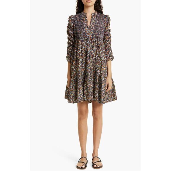 byTiMo Poplin Shift Dress Dark Blossom Floral Print Smocked Shopbop Tuckernuck - Picture 2 of 12